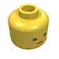 Minifig Head, Standard with Red Lips, Eyelashes Print [Blocked Open Stud]
