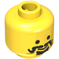 Minifig Head Cavalry / King / Forestman, Moustache Curly, Spiky Beard under Mouth Print [Blocked Open Stud]