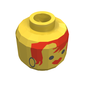 Minifig Head, Red Hair and Black Hoop Earrings Print [Blocked Open Stud]
