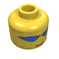 Minifig Head F1 Truck Driver, Blue Sunglasses Print [Blocked Open Stud]