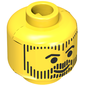 Minifig Head Aquashark, Beard, Hair, and Sideburns in Vertical Line Print [Blocked Open Stud]