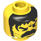 Minifig Head Western Bandit, Moustache Thick Angry and Long Hair and Stubble Print [Blocked Open Stud]
