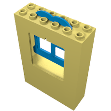 Fabuland, Building, 2 x 6 x 7 with Window, Rectangular Blue (3980c01)