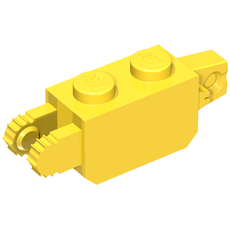 Hinge Brick 1 x 2 Locking with 1 Finger Vertical End and 2 Fingers Vertical End, 7 Teeth (39893)