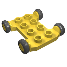 Duplo Vehicle Base 4 x 4 with 2 x 4 Studs and Black Wheels (42093)