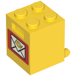 LEGO PART 4345apr0003 Box 2 x 2 x 2 [Solid Studs] with Mailbox Print ...