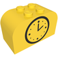 Brick Curved 2 x 4 x 2 Double with Clock Print