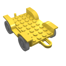 Fabuland, Vehicle Base, Car Chassis 8 x 6 with Hitch [Complete Assembly] (4796c01)