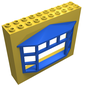 Fabuland, Building Wall 2 x 10 x 7 with Blue Bay Window