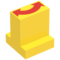 Duplo Brick 2 x 2 x 2 with 1 x 2 Center with Double Sided Arrow Print (Train Track Switching Control)
