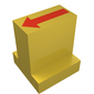 Duplo Brick 2 x 2 x 2 with 1 x 2 Center with Red Straight Arrow Print (Train Track Switching Control)