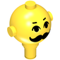 Homemaker Figure Head with Eyes, Eyebrows and Moustache Print