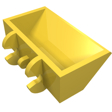 Construction Vehicle Bucket Smooth 2 x 4 x 1 (784)