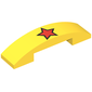Slope Curved 4 x 1 Double with No Studs and Red Star with Black Outline Print