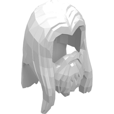 Hair with Beard, Long Straight with Centre Part (13768)