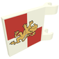 Flag 2 x 2 Square [Thin Clips] with Gold Lion on Red and White Quarters Background Print