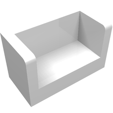 Panel 1 x 2 x 1 with Rounded Corners and 2 Sides (23969)