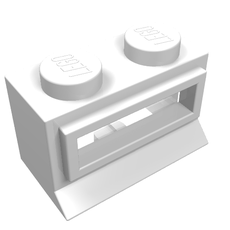 Window 1 x 2 x 1, Extended Lip, Solid Stud [with Glass] (27ac01)