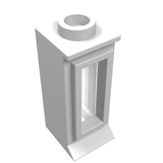 Window 1 x 1 x 2, Extended Lip, Hollow Stud [with Glass] (29bc01)