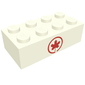 Brick 2 x 4 without Cross Supports with Air Canada Maple Leaf Logo Print