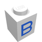 Brick 1 x 1 with Blue B Print