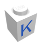 Brick 1 x 1 with Blue K Print