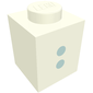 Brick 1 x 1 with Blue ':' Print (Bold Font)
