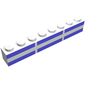 Brick 1 x 8 with Six Light Blue Rectangles Print ferry windows