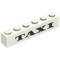 Brick 1 x 6 with 'TAXI' Thick Print