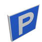 Road Sign Clip-on 2 x 2 Square with "P" on Blue Print