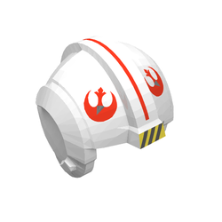 LEGO PART 30370pr0248 Helmet Rebel Pilot, Center Ridge with Red Line ...