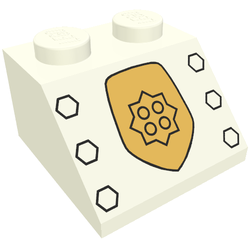 Slope 45° 2 x 2 with World City Gold Police Badge and Six Knobs Print