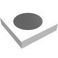 Tile 2 x 2 without Groove with Black Circle Small Print