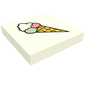 Tile 2 x 2 with Ice Cream Cone Print