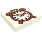 Tile 2 x 2 with Fabuland Alarm Clock Print