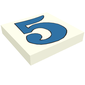 Tile 2 x 2 with Number 5 Blue print
