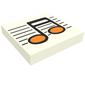 Tile 2 x 2 with Black / Orange Music Note Print