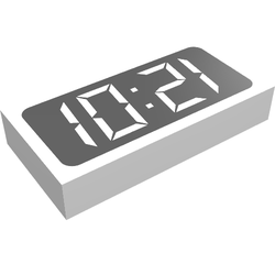 LEGO PART 3069bpr0025 Tile 1 x 2 with Digital Clock Print - '12:01' or ...
