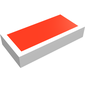 Tile 1 x 2 with Red Rectangle Print
