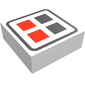 Tile 1 x 1 with Red and Black Buttons Print