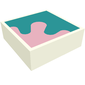Tile 1 x 1 with Dark Turquoise/Bright Pink Shapes/Splatter print