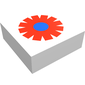 Tile 1 x 1 with Red/Blue Flower Print