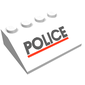 Slope 33° 3 x 4 with Black "POLICE" and Red Line Print