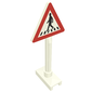 Road Sign Triangle with Pedestrian Crossing 1 Person in Crosswalk Print