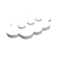 Plate Special 3 x 5 Cloud with 3 Center Studs (35470)