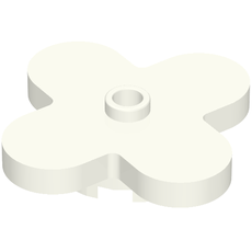 Flower 4 x 4 Rounded Petals with Center Stud (35473)
