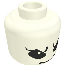 Minifig Head Gasgano, Large Black Eyes, Eyebrows, Pupils Print [Blocked Open Stud]