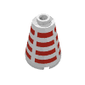 Cone 2 x 2 x 2, Blocked Open Stud and Horizontal Red Stripes Print