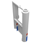 Door 1 x 4 x 5 Train Left with Red/Blue Stripe Print