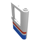 Door 1 x 4 x 5 Train Right with Red/Blue Stripe Print